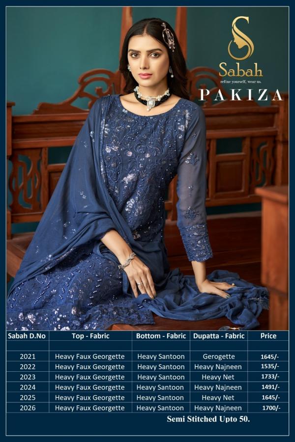 Sabah Pakiza New Exclusive Designer Salwar Suit Collection